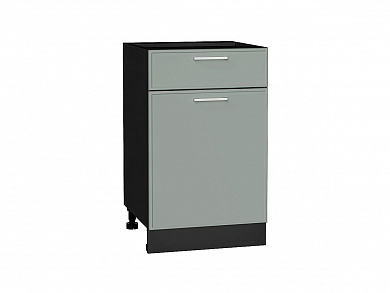 Шкаф нижний с 1-ой дверцей и ящиком Квадро 816*500*481 Аквамарин / Graphite