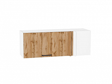Шкаф верхний прямой угловой горизонтальный Флэт 358*1000*350 Wotan Oak 2S / Белый