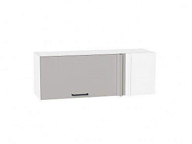 Шкаф верхний прямой угловой горизонтальный Флэт 358*1000*350 Light Grey In 2S / Белый