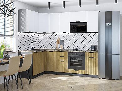 Евро Лайн-05 2140*1400/2400*600 Белый/Дуб песочный