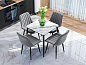 Стол Uni-Form-S.2B 800*800*750 SBlack/White Gloss Marble