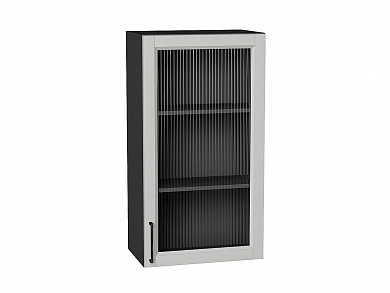 Шкаф верхний с 1-ой остекленной дверцей Сканди 920*500*320 Grey Silkwood / Graphite