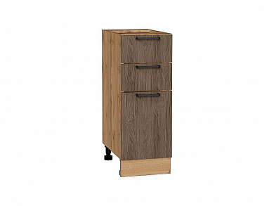 Шкаф нижний с 3-мя ящиками Флэт 816*300*478 Brown Casella Oak 2S / Дуб Вотан