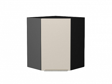 Шкаф верхний угловой Фьюжн 716*600*600 Cream Silk / Graphite