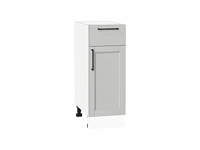 Шкаф нижний с 1-ой дверцей и ящиком Сканди 816*300*480 Grey Silkwood / Белый