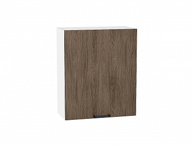 Шкаф верхний с 1-ой дверцей Флэт 716*600*318 Brown Casella Oak 2S / Белый