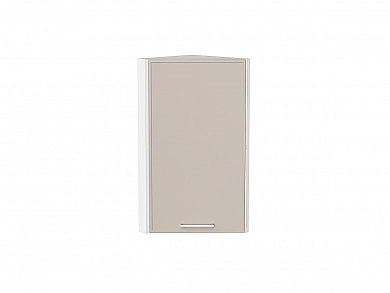 Шкаф верхний торцевой Квадро 716*300*307 Кашемир / Белый
