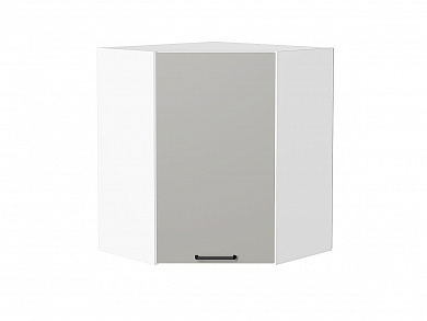Шкаф верхний угловой Флэт 716*600*600 Light Grey In 2S / Белый