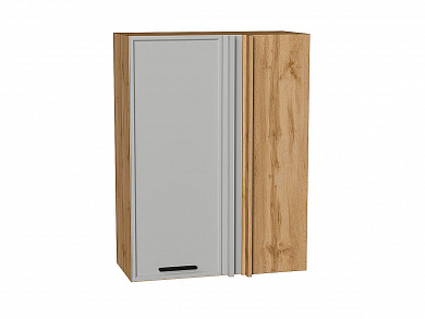 Шкаф верхний прямой угловой Фрейм 920*700*345 Grey Silk / Дуб Вотан