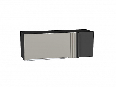 Шкаф верхний прямой угловой горизонтальный Фьюжн 358*1000*350 Silky Light Grey / Graphite