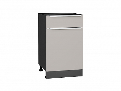 Шкаф нижний с 1-ой дверцей и ящиком Фьюжн 816*500*480 Clay Silk / Graphite
