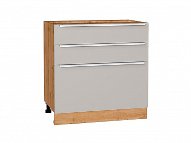 Шкаф нижний с 3-мя ящиками Фьюжн 816*800*480 Clay Silk / Дуб Вотан