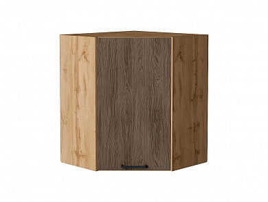 Шкаф верхний угловой Флэт 716*600*600 Brown Casella Oak 2S / Дуб Вотан