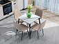 Стол Uni-Form-S.2B 800*800*750 SBlack/White Matt Marble