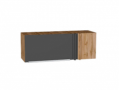 Шкаф верхний прямой угловой горизонтальный Фьюжн 358*1000*350 Stormy Silk / Дуб Вотан
