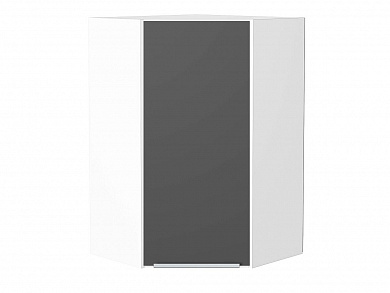 Шкаф верхний угловой Фьюжн 920*600*600 Stormy Silk / Белый