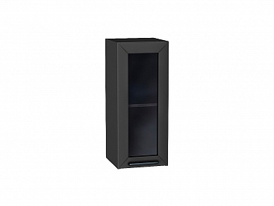 Шкаф верхний с 1-ой остекленной дверцей Глетчер 716*300*318 Маренго Силк / Graphite