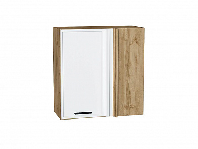 Шкаф верхний прямой угловой Фрейм 716*700*345 White Silk / Дуб Вотан