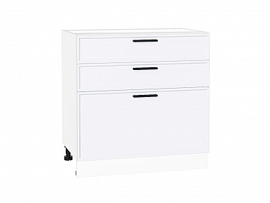 Шкаф нижний с 3-мя ящиками Фрейм 816*800*484 White Silk / Белый