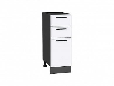 Шкаф нижний с 3-мя ящиками Фрейм 816*300*484 White Silk / Graphite