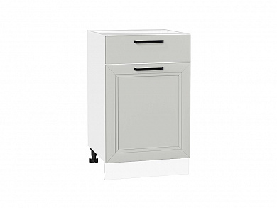 Шкаф нижний с 1-ой дверцей и ящиком Нео 816*500*480 Grey Silk / Белый