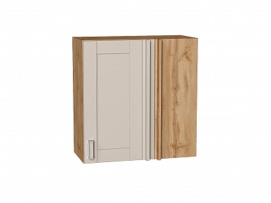 Шкаф верхний прямой угловой Лофт 716*700*345 Cream Silk / Дуб Вотан