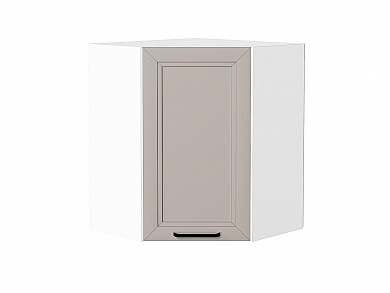 Шкаф верхний угловой Нео 716*600*600 Clay Silk / Белый