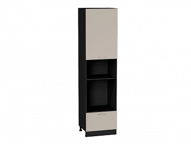 Шкаф пенал с 1-ой дверцей и ящиком под технику Квадро 2336*600*577 Кашемир / Graphite