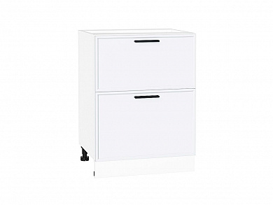 Шкаф нижний с 2-мя ящиками Фрейм 816*600*484 White Silk / Белый