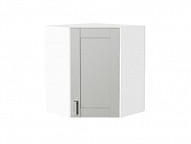 Шкаф верхний угловой Лофт 716*600*600 Grey Silk / Белый
