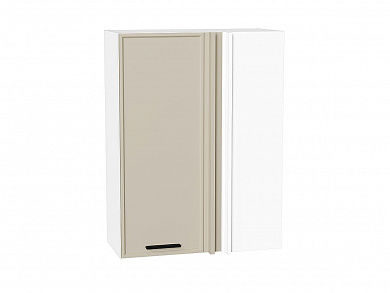 Шкаф верхний прямой угловой Фрейм 920*700*345 Cream Silk / Белый