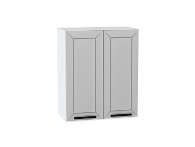 Шкаф верхний с 2-мя дверцами Глетчер 716*600*318 Гейнсборо Силк / Белый