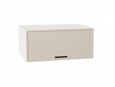 Шкаф верхний горизонтальный глубокий Фрейм 358*800*580 Cream Silk / Белый