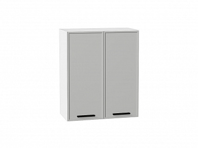 Шкаф верхний с 2-мя дверцами Фрейм 716*600*324 Grey Silk / Белый