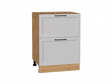 Шкаф нижний с 2-мя ящиками Сканди 816*600*480 Grey Silkwood / Дуб Вотан