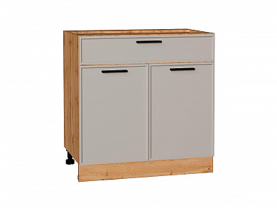 Шкаф нижний с 2-мя дверцами и ящиком Фрейм 816*800*484 Clay Silk / Дуб Вотан