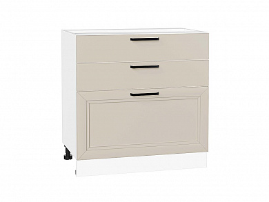 Шкаф нижний с 3-мя ящиками Нео 816*800*480 Cream Silk / Белый