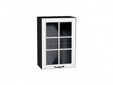 Шкаф верхний с 1-ой остекленной дверцей Дублин 716*500*318 Special White / Graphite