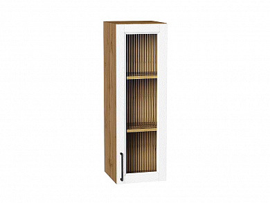 Шкаф верхний с 1-ой остекленной дверцей Сканди 920*300*320 White Silkwood / Дуб Вотан