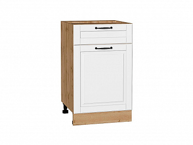 Шкаф нижний с 1-ой дверцей и ящиком Дублин 816*500*478 Special White / Дуб Вотан