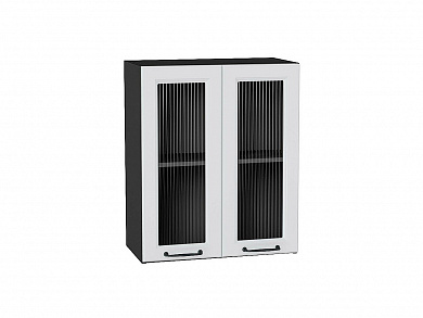 Шкаф верхний с 2-мя остекленными дверцами Ницца 716*600*318 Blanco / Graphite