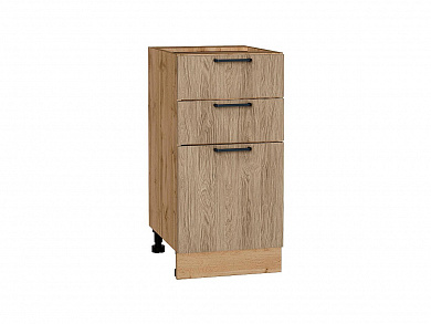 Шкаф нижний с 3-мя ящиками Флэт 816*400*478 Natural Casella Oak 2S / Дуб Вотан