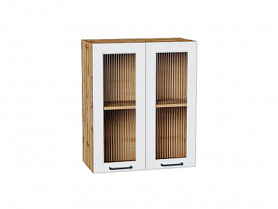Шкаф верхний с 2-мя остекленными дверцами Барселона 716*600*324 Белый / Дуб Вотан