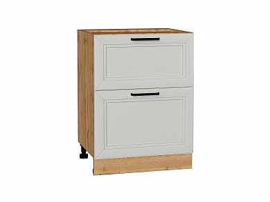 Шкаф нижний с 2-мя ящиками Нео 816*600*480 Grey Silk / Дуб Вотан