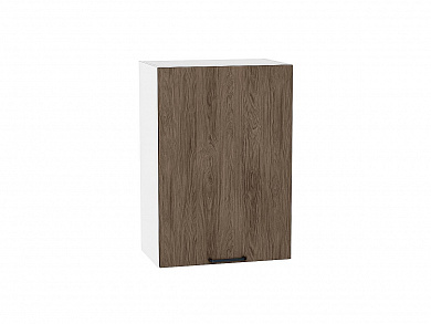 Шкаф верхний с 1-ой дверцей Флэт 716*500*318 Brown Casella Oak 2S / Белый