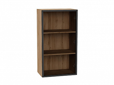 Шкаф верхний с 1-ой остекленной дверцей 920*500*322 Черный / Дуб Вотан