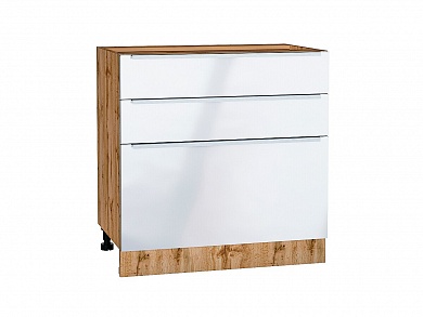 Шкаф нижний с 3-мя ящиками Фьюжн 816*800*480 Angel / Дуб Вотан