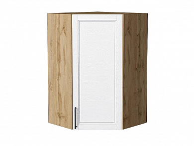 Шкаф верхний угловой Сканди 920*600*600 White Silkwood / Дуб Вотан