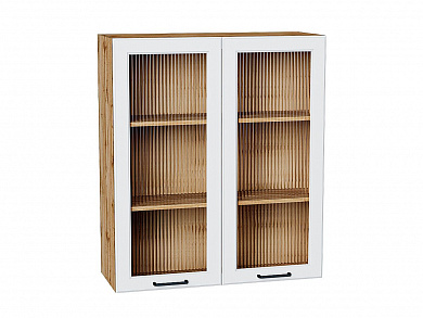 Шкаф верхний с 2-мя остекленными дверцами Барселона 920*800*324 Белый / Дуб Вотан