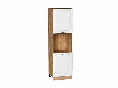 Шкаф пенал с 2-мя дверцами под технику Дублин 2132*600*574 Special White / Дуб Вотан